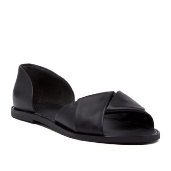 Vince Shoes - Vince Idara Black Leather Twisted d'Orsay Sandal